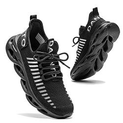 DANNTO Laufschuhe Herren Turnschuhe Damen Sneaker Leichte Atmungsaktiv rutschfeste Sportschuhe Gym Fitness Outdoor Schuhe Fashion Straßenlaufschuhe Schwarz 36 von DANNTO