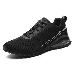 DANNTO Sportschuhe Herren Laufschuhe Turnschuhe Straßenlaufschuhe Atmungsaktiv Gym Sneakers(schwarz,44) von DANNTO