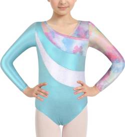 DANSHOW Gymnastik-Trikots für Mädchen Lange Ärmel Funkelnd Tumbling Tanztrikots für Mädchen Ballett Tanzbekleidung für das Alter 2-10 Jahre(5901-15-120) von DANSHOW