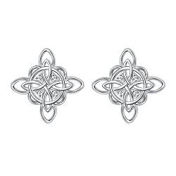 Keltische Knoten Ohrringe 925 Sterling Silber Irisches Triquetra Trinity Hexenknoten Ohrstecker Schmuck Geschenk für Damen von DAOCHONG