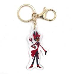DAOWIN Hazbin Hotel Schlüsselanhänger Cartoon Figur Angel Dust Cosplay Schlüsselring Alastor Mode Anhänger Für Fans (Alastor) von DAOWIN