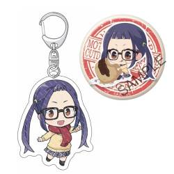 Yuru Camp Schlüsselanhänger Brosche 2 Stück Anime Characters Mode Anhänger Set Shima Rin Cosplay Pins (C) von DAOWIN