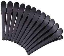 12 Stück Combi Clip Haarclips Haarklammern Haarspange Haar Klammer Abteilklammern Hair-Clips Combi aus Kunststoff Schwarz von DAQIEPIN