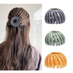 3 Stück Vogelnest Haarspange Duttmacher Haarspangen Pferdeschwanz Haarklammern für Mädchen Damen Frauen Haar Accessoire Haarclips von DAQIEPIN