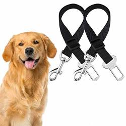 Hunde Sicherheitsgurt Einstellbar Hundesicherheitsgurt Sicherheitsgeschirr für Auto alle Hunderassen Autotypen 45-60cm von DAQIEPIN