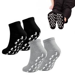 Yoga Socken, 2 Paar Stoppersocken für Damen und Herren, Rutschfeste Griffsocken für Yoga, Pilates, Krankenhaus, Heimsport und Bewegung (Unisex 35-46) von DAQIEPIN