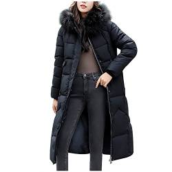 DASEIS Parka Mantel Frauen Kapuzen Worker Winter Langarm Mantel Übergrössen Baumwoll Mit Tasche Parka Mantel For Female Slim Fit Winddicht Plein Stil Schwarz von DASEIS