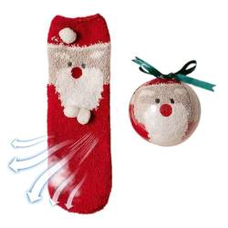 Flauschige Weihnachtssocken für Damen - Lässige flauschige Weihnachtssocken | Warme Socken, gemütliche Socken für den Winter, Teenager-Damen-Mädchen-Innenschlaf-Weihnachtsgeschenke Dashiell von DASHIELL