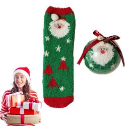 Korallenfleece-Socken - Weiche Weihnachtssocken | Kuschelige Socken für Damen, Teenager, Zuhause, drinnen, Winter, Schlafen, Weihnachtsgeschenke Dashiell von DASHIELL