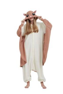 DATO Pyjama Tier Onesies Fliegendes Eichhörnchen Erwachsene Kigurumi Unisex Cospaly Nachtwäsche für Hohe 140-187CM, L von DATO