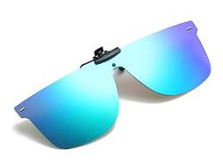 DAUCO Sonnenbrille Clip auf Flip Up Anti Blendpolarisierte Linse, aufstecker sonnenbrille rahmenlose Rechtecklinse Clip auf Myopia Brille zum Fahren Golf Angeln von DAUCO
