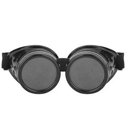 DAUERHAFT Vintage Brille Hohe Elastizität Vintage Steampunk Brille Steampunk Brille Anti-Verschleiß(black) von DAUERHAFT