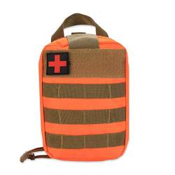 Erste-Hilfe-Tasche, Outdoor-Überlebens-Militär-Erste-Hilfe-Tasche, medizinische Notfallklettertasche, geeignet für taktischen Rucksack, taktische Weste(Orange) von DAUERHAFT