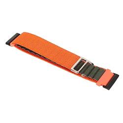 DAUZ Nylon-Smartwatch-Armband, Weich Gewebtes Uhrenarmband, Trendig, Tragbar für Männer und Frauen, Wandern (Orange und Grün) von DAUZ