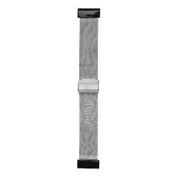 DAUZ Smartwatch-Armband, Schnellverschluss, Modisches Edelstahl-Uhrenarmband, Verstellbar, 26 Mm, Flexibel, für Party, Zum Laufen (Silber) von DAUZ