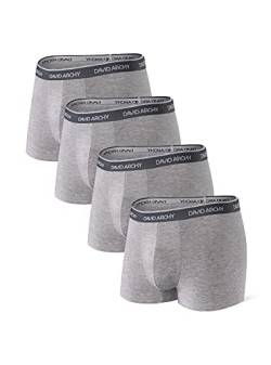 DAVID ARCHY Boxershorts Herren Bambusfaser Unterwäsche mit Beutel Unterhosen Ultra Weiche und Atmungsaktive 4er Pack von DAVID ARCHY