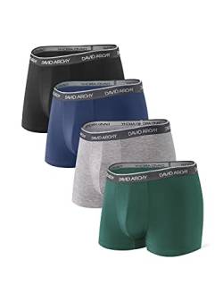 DAVID ARCHY 4er Pack Herren Boxershorts Bambus Retroshorts Boxer Unterwäsche,Atmungsaktiv, Unterhosen für Herren von DAVID ARCHY