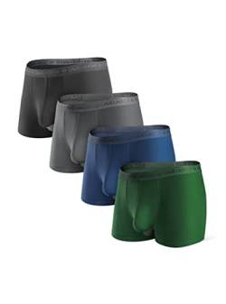 DAVID ARCHY Boxershorts Herren Modal mit Eingriff Separat Beutel Microfaser Unterhosen Funktion Doppeltaschen Unterwäsche 4er Pack,Mehrfarbig,XL von DAVID ARCHY