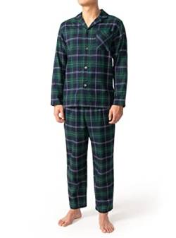 DAVID ARCHY Herren Baumwolle Nachtwäsche Langarm Top & Bottom Pyjama Lounge Set Classic Plaid von DAVID ARCHY