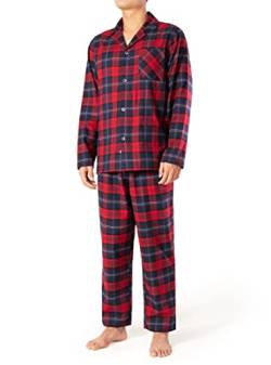 DAVID ARCHY Herren Baumwolle Nachtwäsche Langarm Top & Bottom Pyjama Lounge Set Classic Plaid von DAVID ARCHY