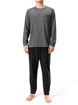 DAVID ARCHY Herren-Pyjama-Sets Weiche Herren-Nachtwäsche, Warmer Herren-Fleece-Pyjama für Herren, bequemes Herren-Pyjama-Set von DAVID ARCHY