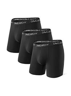 DAVID ARCHY Herren Ultra Soft Mesh Sportunterwäsche-Schnell trocknende atmungsaktive Boxershorts (3er Pack) von DAVID ARCHY