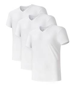 DAVID ARCHY Herren Unterhemden Business aus Micro Modal mit V-Ausschnitt Unterhemd Weich Kurzarm Shirt 3er Pack Weich Angenehm von DAVID ARCHY