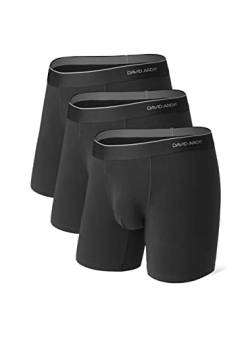 DAVID ARCHY Herren-Unterwäsche, Boxershorts, weiche Baumwolle, mit offenem Hosenschlitz, kein Hochrutschen – 3er-Pack, 3 Stück, M von DAVID ARCHY