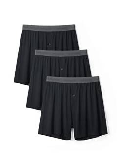 DAVID ARCHY Herrenunterwäsche Atmungsaktive Bamboo Rayon Superweiche Boxershorts im 3er-Pack (Schwarz, XL) von DAVID ARCHY