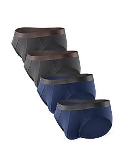 DAVID ARCHY Slip Bambus Herren Unterhosen mit Bulge 3D Tasche Atmungsaktive Basic Ultraweiche Multipack Unterw Che 4er Pack von DAVID ARCHY