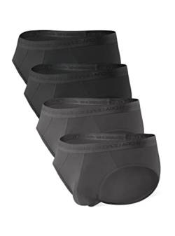 DAVID ARCHY Slips Herren Modal mit Eingriff Separat Beutel Microfaser Unterhosen Funktion Doppeltaschen Unterwäsche 4er Pack von DAVID ARCHY