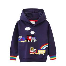 DAWILS Jungen Kapuzenpullover Regenbogen Truck Lila Baumwolle Kapuzenpulli Sweatshirt Für Kinder Warme Sportwear mit Kapuze Weihnachts Kapuzen Oberteil Baby Hoodies Pullover 4 Jahre Gr.104 von DAWILS