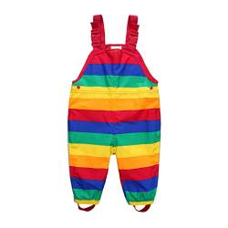 DAWILS Jungen Regenhose Mädchen Regenlatzhose Kinder Regenbogen Wind- und wasserdichte Matschhose Hosenträgern Buddelhose Regenlatzhose 4 Jahre von DAWILS