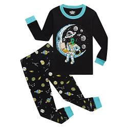 DAWILS Jungen Schlafanzug Langarm Zweiteilige Außerirdischer Pyjama Sets Kinder Herbst Winter Nachtwäsche 152 von DAWILS