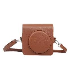 DAXXIN PU-Retro-Kameratasche, kompatibel mit SQ40-Kameras, Zubehör, Schutzhülle, Boxtaschen mit verstellbarem Schultergurt (Color : Brown) von DAXXIN
