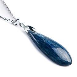 DAYKET Echter blauer natürlicher Kyanit-Edelstein-Kristallperlen-Halsketten-Mann-Anhänger 37x14x5mm von DAYKET