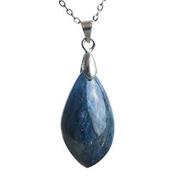 DAYKET Kostbare tiefblaue natürliche Kyanit-Edelstein-Kristall-Anhänger-Perle von DAYKET