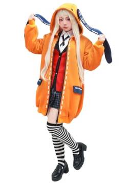 DAZCOS Damen Kakegurui Yomozuki Runa Cosplay Jacke Orange Hoodie - Orange - Large von DAZCOS