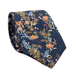 DAZI Herren-Krawatte aus Baumwolle, mit Blumendruck, ideal für Hochzeiten, Bräutigam, Trauzeugen, Missionen, Tanzveranstaltungen, als Geschenk., Tiger Lily, Erwachsene von DAZI