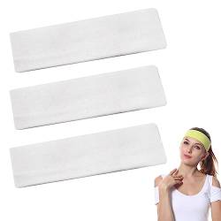 DAZISEN 6Cm Yoga Stirnbänder, Unisex Stretch Baumwolle Elastische Sport Laufen Übung Radfahren Haar Band Fitness Anti-Rutsch Schweißband Männer Frauen，Weiß von DAZISEN