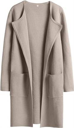 DAZULI Trenchcoat Für Frauen Winter Oversize Stylish Revers Kragen Mantel Casual Loose Fit Mid Long Jacke Mit Taschen (Color : Apricot 2, Size : Large) von DAZULI