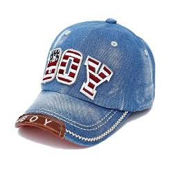 Baseballkappe Alphabet Stickerei Denim Hut Kappen für Jungen Mädchen, Blau von DB-Children hat