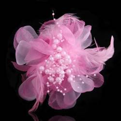Koreanische Modetuchkunst Feder Große Stoff Blume Brosche für Frauen Corsage Revers und Broschen Kleidungszubehör von DBCFL
