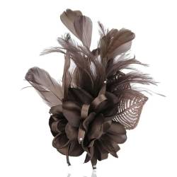 Stoff Blume Frauen Brosche Corsage Pin Zauber Feder Blume Brosche Pin Netter Haar Accessoire Hairband Girl Festival Manteldekoration von DBCFL