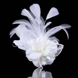 Stofffedern Brosche Stoff Blume Corsage Exquisite Mode Revers Pin für Frauen Accessoires Hochzeitsfeier Schmuck von DBCFL
