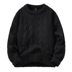 DBFBDTU Herren Herbst Winter Pullover Herren Pullover Pullover Dicker Warmer Männlicher Strickpullover, Schwarz , XX-Large von DBFBDTU