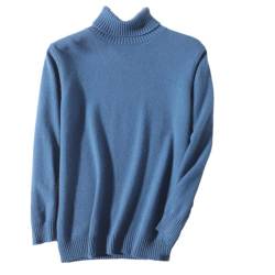 DBFBDTU Herren Kaschmir Pullover Rollkragen Strickwaren Warme Herren Pullover Pullover, blau, Large von DBFBDTU
