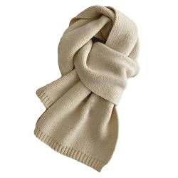 Frauen Herbst Winter Einfarbig Schal Halstuch Weiche Warme Gestrickte Woolen Hals Pashmina Schal beige von DBFBDTU