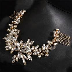 Vintage Strass Hochzeit Haarkämme Stirnband Frauen Handgemachte Braut Accessoires Gold von DBFBDTU