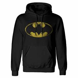 DC Batman Kapuzenpullover für Erwachsene, Jumbo-Logo, Größe L, Schwarz von DC Comics